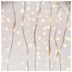 Κουρτινα, 240 led 3mm, 31v Μετασχηματιστη, Προγραμμα Snowfall & Μνημη, Διαφανo pvc Καλωδιο, Θερμο Λευκο led (H100 x W200cm, 20 Σειρες x 12 Led, Προεκταση Παροχης 3m, Ip44