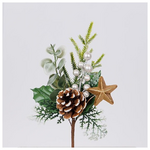 Πικακι με Λευκα Berries και Χρυσο Αστερακι, 26cm