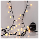 Σειρα, 100 led 3mm, Λευκες Μπαλιτσες 0.9cm, 31v Μετασχηματιστη, 8 Προγραμματα & Μνημη, Πρασινο pvc Καλωδιο, Θερμο Λευκο led ανα 3cm, Προεκταση Παροχης 3m, Ip44