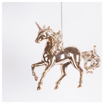 Στολιδι Ακρυλικο, Μονοκερος, ροζ Χρυσο με Γκλιτερ, 10cm