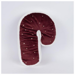 Μαξιλαρι Μπαστουνακι, Μπορντο Βελουδο με Χρυσα Αστερακια, 6x30x45cm