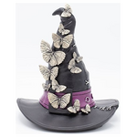 Καπελο Μαγισσας Πολυρεζιν, Μαυρο, με Πεταλουδες, Halloween, 20.3x19.3x22.5cm