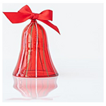 Γυαλινη Καμπανα, Κοκκινη, σετ 2τμχ, 7,6x10,5cm