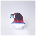 Σκουφακι Αγιος Βασιλης 16x17cm, Διακοσμητικο Σχεδιο Καθρεφτης με led Ταινια, Μπαταριας 3xaaa, 40 Led, Kokkino & Λευκο Led, Ip20