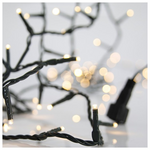 Σειρα, 100 led 3mm, 31v Μετασχηματιστη, 4 Επεκτασεις εωσ 3 Σετ, Πρασινο pvc Καλωδιο, Θερμο Λευκο Led, ana 10cm, Προεκταση Παροχης 3m, Ιρ44