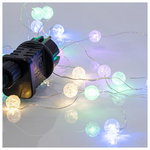 Κουρτινα, 140 Mini Led, με Κρακελε Μπαλες 1,3cm, 31v, με Μετασχηματιστη, Επεκταση εωσ 3, Ασημι Καλωδιο Χαλκου, 4 Χρωματα Led, 150x100cm, Προεκταση Παροχης 300cm, Ip44