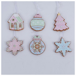 Display Box, Κρεμαστα Χριστουγεννιατικα Δεντρακια, Μπαλες, Σπιτακια, Χιονονυφαδες, 6 Σχεδια, 10cm