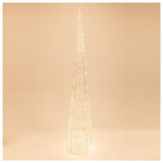 Κωνος Φωτιζομενος Ιριδιζων 280cm, 3200 Θερμα Led, 31v Μετασχηματιστη, Timer, Ασημι Χαλκινο Καλωδιο, Θερμο Λευκο Led, Προεκταση Παροχης 5m, Ip44