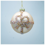 Γυαλινη Μπαλα, Σαμπανι με Σαμπανι Φιογκο, σετ 4τμχ, 10cm