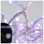 Σειρα, 240 led 3mm, 31v Μετασχηματιστη, 8 Προγραμματα & Μνημη, Διαφανο pvc Καλωδιο, μωβ Led, ανα 5cm, Προεκταση Παροχης 3m, Ιρ44