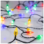 Σειρα, 100 led 5mm, με Πολυχρωμa Διαμαντια 3cm, 31v Μετασχηματιστη, Σταθερο, Πρασινο pvc Καλωδιο, Πολυχρωμο Led, ανα 10cm, Προεκταση Παροχης 3m, Ip44