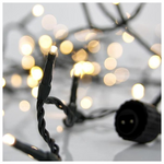 Σειρα, 100 led 3mm, 31v, Επεκταση ωσ 3, με Μετασχηματιστη, Προεκταση Παροχης 300cm, Πρασινο Καλωδιο, Θερμο Λευκο Led,ανα 5cm,ιρ44