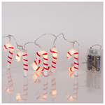 Σειρα, 10 led 5mm, Κοκκινo & Ασπρo Ζαχαρωτο, Μπαταριας 3xaa, Χρονοδιακοπτη, Διαφανο pvc Καλωδιο, Θερμο Λευκο Led, ανα 15cm, Προεκταση Παροχης 30cm, Ip20