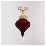 Στολιδι, Βελουδινο, Μπορντο με Χρυσο Ταρανδο, 19.56cm