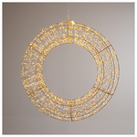 Φωτιζομενο Στεφανι 70cm, 1600 Mini Led, 31v Metaσχηματιστη, Χρονοδιακοπτη, Μπρονζε Χαλκινο Καλωδιο, Μπρονζε Μεταλλικος Σκελετος, Θερμο Λευκο Led, Προεκταση Παροχης 5m, Ip44