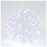 Ακρυλικη Μπαλα, 100 Λευκα Led, με Μετασχηματιστη, 40cm, Ip44