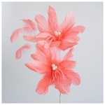 Διπλο Λουλουδι με Πουπουλα, Ροζ, 82cm