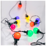 Σειρα, 20 Led,  Πολυχρωμες Διακοσμητικες Μπαλιτσες  Φ3cm, 31v Μετασχηματιστη, Σταθερο, 5 Χρωματα Πολυχρωμο Led, ανα 20cm, Προεκταση Παροχης 5m, Ip44
