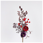 Κλαδι, με Μπορντο και Σκουρο μωβ Κολοκυθες, 60cm