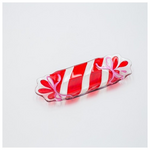 Πιατελα Candy Ορθογωνια, Ασημι Κοκκινο, Γυαλινη Διακοσμητικη, 8.5x23cm