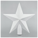 Κορυφη Δεντρου Αστερι Πλαστικο, Λευκο με Glitter, 20,5cm