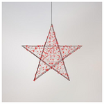 Αστερι Φωτιζομενο 78cm, 240 Led, 4,5v Μετασχηματιστη, Timer, Μαυρος Μεταλλικος Σκελετος, Μαυρο Χαλκινο Καλωδιο, Κοκκινο Led, Προεκταση Παροχης 5m, Ip44