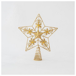 Κορυφη Δεντρου από Συρμα, Χρυσο, Αστερι με Σχεδια, 30x25cm