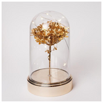 Πλαστικος Θολος H20cm, Φ11cm, Μπαταριας 3xaa, Χρονοδιακοπτης, 10 Θερμα Λευκα Led, Ασημένιο Χαλκινο Καλωδιο, Χρυσο Λουλουδι Ορτανσια, Ip20