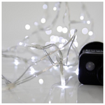 Σειρα, 100 led 3mm, 31v Μετασχηματιστη, 8 Προγραμματα & Μνημη, Διαφανο pvc Καλωδιο, Λευκο Led, ανα 5cm, Προεκταση Παροχης 3m, Ιρ44