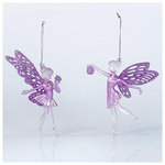 Νεραιδα Ακρυλικη, 2 Σχεδια, με μωβ Glitter, 8,8x15,2cm