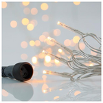 Σειρα, 100 led 3mm, 31v Μετασχηματιστη, 4 Επεκτασεις ωσ 3 Σετ,  Διαφανο pvc Καλωδιο, Θερμο Λευκο Led, ανα 5cm, Προεκταση Παροχης 3m, Ιp44