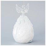 Γυαλινη Νεραιδα, με Πουπουλα στο Εσωτερικο Της, σετ 2τμχ, 9,5x17cm