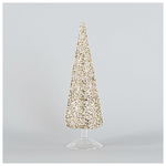 Γυαλινο Δεντρακι, Σαμπανι με Glitter, 9x29cm