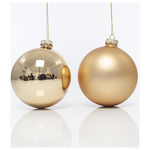 Γυαλινη Μπαλα, Σαμπανι, ματ και Γυαλιστερη, σετ 4 Τμχ, 10cm