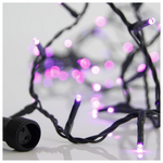 Σειρα, 100 led 3mm, 31v, Επεκταση εωσ 3, με Μετασχηματιστη, Προεκταση Παροχης 300cm, Πρασινο Καλωδιο, μωβ Led, ανα 5cm, Ιρ44