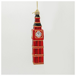 Πλαστικο Στολιδι, big Ben, Κοκκινο, 13.5cm