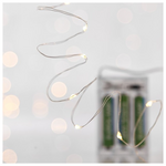 Σειρα, 20 Mini Led, Μπαταριας 3xaa, Χρονοδιακοπτη, Ασημι Χαλκινο Καλωδιο, Θερμο Λευκο led ana 10cm, Προεκταση Παροχης 10cm, Ip20