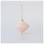 Γυαλινο Στολιδι, ροζ mat , Ρομβος, σετ 4τμχ, 8cm