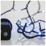 Σειρα, 100 led 3mm, 31v, 8 Προγραμματα, Μετασχηματιστη με Μνημη, Προεκταση Παροχης 300cm, Πρασινο Καλωδιο, Μπλε Led,ανα 5cm, Ιρ44
