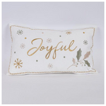 Μαξιλαρι Λευκο, με Χρυση Επιγραφη Joyful, 30x50cm