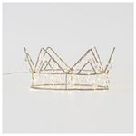 Φωτιζομενη Κορωνα 21χ9  με Κρυσταλλακια, 70 Mini Led, Μπαταριας, με Χρονοδιακοπτη, Ασημι Χαλκino Καλωδιο, Θερμο Λευκο Led, Προεκταση Παροχης 50cm, Ip20