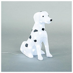 Ακρυλικος Σκυλος Δαλματιας, 4,5v, 60 Λευκα Led,  με Μετασχηματιστη, 500cm Προεκταση Παροχης, 39x22x48cm, Ip44