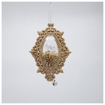 Στολιδι Κρεμαστο, Vintage, Σαμπανι Glitter με Κουδουνακια, 13x8x1.5cm