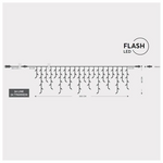 Βροχη,144 led 3mm,36v,επεκτ ωσ 3,μετασχημ/στη,προεκτ Παροχης 300cm,διαφ Καλωδιο,θερμο Λευκο Led,24 Λευκα Flash Led,300x60cm (5/7/5/7), Ιρ44