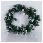 Στεφανι με Χιονισμενο με Κουκουναρια, 50cm