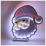 Αγιος Βασιλης σε Σχημα Φεγγαριου 43x1,5x40cm, Διακοσμητικο Σχεδιο Καθρεφτης με led Ταινια, Μετασχηματιστη, 231 Led, Πολυχρωμο Led, Προεκταση Παροχης 3m, Ip20