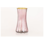 Γυαλινο Βαζο, με Αναγλυφες Γραμμες, Μωβ, 10,3x12,4x24cm