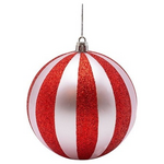 Πλαστικη Μπαλα, ροζ με Κοκκινο Glitter, σετ 6τμχ, 10cm