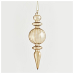 Γυαλινο Στολιδι, Διαφανο Καφε Ανοιχτο, σετ 3τμχ, 5x5x18cm