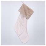 Καλτσα, ροζ Βελουδο με Γκι, 25x45cm